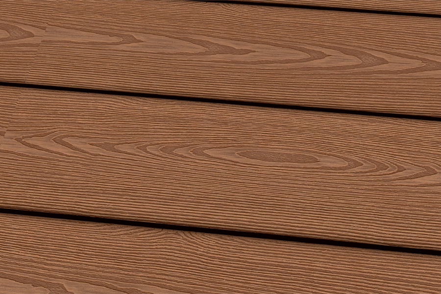 WPC Terrassendiele, Massivdiele, hellbraun Holzstruktur, 22 mm (Stärke) x 143 mm (Breite), 3D Oberfläche Länge 3,60 m