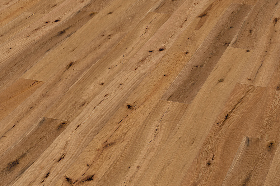 Fertigparkett, Landhausdiele Eiche astig, geölt, 14 (S) x 189 (B) x 1860 (L) mm (2,81m²/PE)