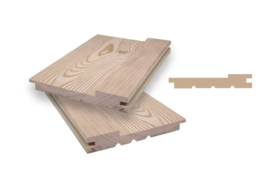 Fassadenverkleidung aus Fichte/ Tanne - Massivholz, 27 x 171 (154 mm Deckmaß) mm, Boden-Deckel-Profil (PE = 2 Stk.) - Länge: 4,50 m