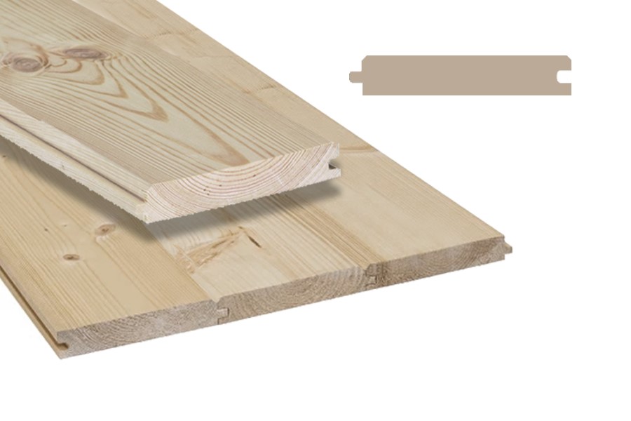 Fassadenverkleidung aus Fichte/ Tanne - Massivholz, 22 x 121 mm, Fasebrett (PE = 5 Stk.) - Länge: 4,20 m