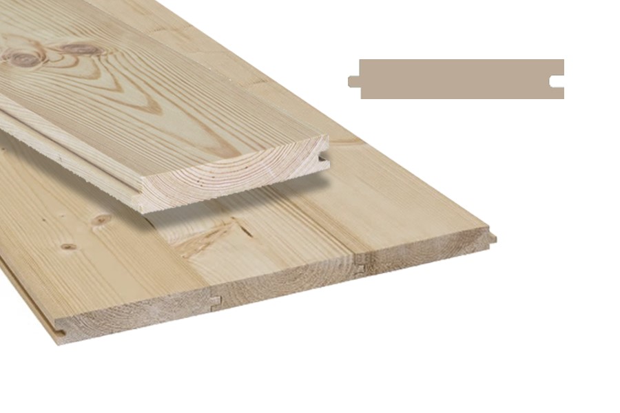 Fassadenverkleidung aus Fichte/ Tanne - Massivholz, 22 x 121 mm, Hobeldiele (PE = 5 Stk.) - Länge: 3,90 m