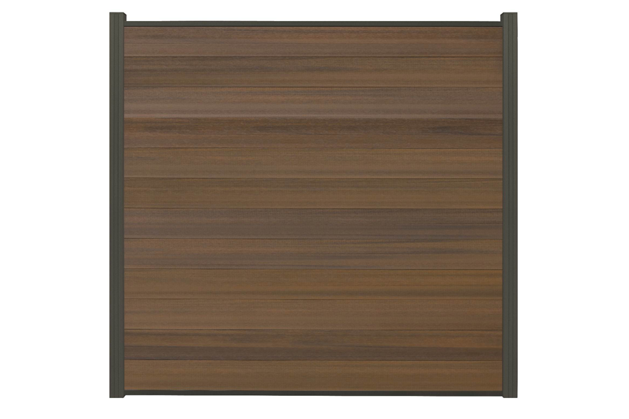 Komplettset Coex Wyk teak (1 x Zaun + 1 Pfosten anthrazit)