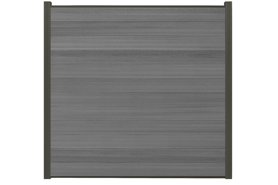 WPC Coex. Zaun Komplettset, grey, 20 mm (S) x 1790 mm (B) x 1730 mm (H), Modulares Zaunsystem / Sichtschutz / Steckzaun inkl. Start- und Abschlussprofil (Serie WoodoWyk ohne Pfosten)
