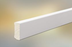 Sockelleisten Massivholz weiß für Parkett und Massivholzdielen, 40 x 16 mm, Oberkante gerade, weiß lackiert, fallende Längen 100 - 290 cm