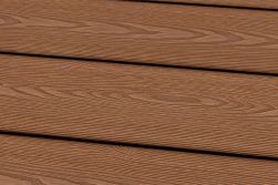 WPC Terrassendiele, Massivdiele, hellbraun Holzstruktur, 22 mm (Stärke) x 143 mm (Breite), 3D Oberfläche in den Längen 3 m, 3,6 m, 4,2 m und 4,8 m