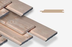 Fassadenverkleidung aus Fichte/ Tanne - Massivholz, 14 x 121 x mm, Rundprofil (PE = 6 Stk. / Mindestbestellmenge: 5 PE)