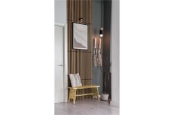 Akustikpaneele, schallabsorbierend, Eiche rustikal, 2400 x 305 x 10,3 mm, Echtholzfurnier, FSC 100%, TSUD-COC-001718-ZZ (1,488 m² / Paket)