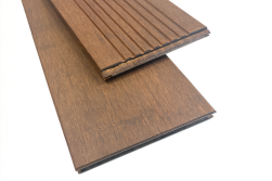 Terrassendiele Bambus, geriffelt / glatt, coffee, 18 x 137 x 1850 mm, mit seitlicher Nut