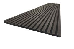 Akustikpaneele, schallabsorbierend, Bambus geölt, schwarz, auf schwarzem Filz, 18 x 605 mm in der Länge 2,7 m