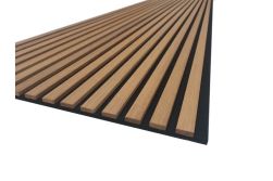 Akustikpaneele, schallabsorbierend, Bambus geölt, Walnuss, auf schwarzem Filz, 18 x 605 mm in der Länge 2,7 m