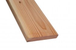 Douglasie beidseitig glatt gehobelt, Kanten gefast, 26 x 140 mm, 4 m lang