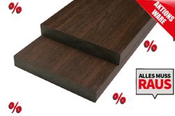 *Abverkauf* WPC Fassadenholz Glattkantbrett Abschlussprofil massiv, 23 mm (S) x 138 mm (B), Länge: 2,9 m, IPE, einseitig strukturiert / einseitig gebürstet glatt