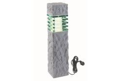 Wege-/Ambiente-Leuchte WEGA, Granitoptik hellgrau, 405 (H) x 105 (B) x 105 (T) mm, 3 Watt