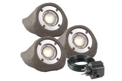 Komplettset Außenstrahler Nuki, - 3er-Set, mit Trafo 10,5 W und Hauptkabel