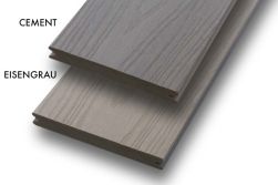 WPC CoEx Bi-Colour Massivdiele 20 x 143 mm in eisengrau-cement in den Längen: 3,0 m / 3,60 m / 4,20 m / 4,80 m