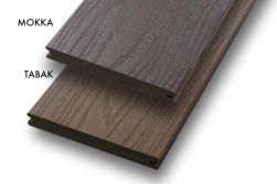 WPC CoEx Bi-Colour Massivdiele 20 x 143 mm in tabak-mokka in den Längen: 3,0 m / 3,60 m / 4,20 m / 4,80 m