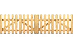 Gartenzaun Doppeltor Holz Kiefer / Fichte  300 x 80 cm (Serie Edewecht)