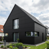 HPL Fassadenplatten, 8 mm, zweiseitiger UV-Schutz, 3050 mm x 1300 mm, Farbe schwarz (3,965 m² / Platte)