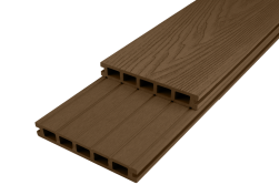 WPC Terrassendiele WoodoMykonos, Hohlkammer, braun, 25 mm (Stärke) x 145 mm (Breite), 3D Oberfläche in der Länge von 2,4 m und 4 m, stabiles 5-Kammer-System