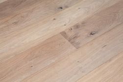 Parkett Europ. Eiche Click-Verbindung handbehauen gealtert gekälkt oxidativ weiß geölt 14 x 180 x 1800 mm