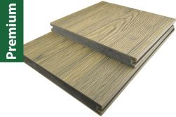 WPC 3D Premium coextrudiert, Massivdiele, 23 mm (S) x 220 mm (B), Smooth Cream, in den Längen 2,4 m und 4 m