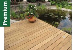 Eiche Premium Terrassendiele, Select Sortierung, leicht grau vorgeölt, 23 mm (S) x 100 mm (B) in den Längen 1,2 m / 1,5 m /1,8 m / 2,1 m / 2,4 m