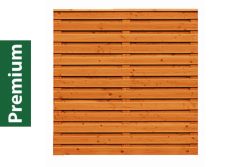 Premium Douglasie Sichtschutzzaun Holz, 178,5 cm (B) x 181 cm (H), Lamellenzaun - lasiert