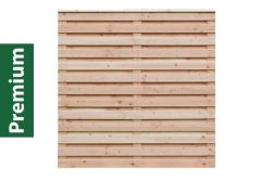 Premium Douglasie Sichtschutzzaun Holz, 178,5 cm (B) x 181 cm (H), Lamellenzaun, natur