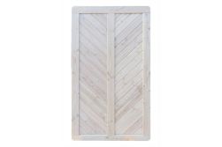 Premium Douglasie Sichtschutzzaun Holz, 98,5 cm (B) x 178,5 cm (H), Fischgrätmuster mit Mittelsträbe, verfügbar - lasiert