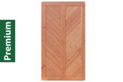 Premium Douglasie Sichtschutzzaun Holz, 98,5 cm (B) x 178,5 cm (H), Fischgrätmuster mit Mittelsträbe - natur