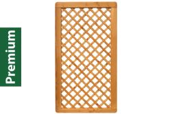 Premium Douglasie Sichtschutzzaun Holz, 98,5 cm (B) x 178,5 cm (H), Rankgitter diagonal - lasiert