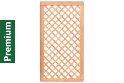 Premium Douglasie Sichtschutzzaun Holz, 98,5 cm (B) x 178,5 cm (H), Rankgitter diagonal - natur