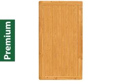 Premium Douglasie Sichtschutzzaun Holz, 98,5 cm (B) x 178,5 cm (H), Senkrechtfüllung mit Mittelsträbe - lasiert
