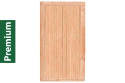 Premium Douglasie Sichtschutzzaun Holz, 98,5 cm (B) x 178,5 cm (H), Senkrechtfüllung mit Mittelsträbe - natur