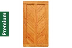 Premium Douglasie Gartentür, Sichtschutzzaun Holz, 100 cm (B) x 178,5 cm (H), Fischgrätmuster mit Mittelsträbe - lasiert