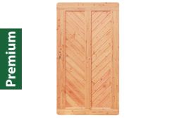 Premium Douglasie Gartentür, Sichtschutzzaun Holz, 100 cm (B) x 178,5 cm (H), Fischgrätmuster mit Mittelsträbe - natur