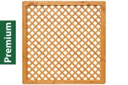 Premium Douglasie Sichtschutzzaun Holz, 178,5 cm (B) x 178,5 cm (H), Rankgitter diagonal - lasiert