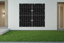 Komplettset Solarpanel für Fassade, Solarfassade bestehend aus 2 Modulen 760 Watt, Bifazial komplett inkl. Befestigung aus Edelstahl V4A für Hauswand
