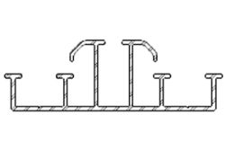Alu Montageprofil, 2 Stück in den Längen 4, 5 und 6 m  (Serie Twinson)