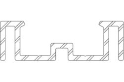 Twinson Alu-Trägerprofil, 50 (B) x 16 (H) mm in 6 m (nur bei vollflächiger Auflage)