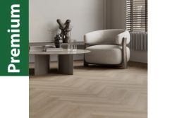 Premium 3D, 7 mm Fischgrät Klick Vinyl (SPC) mit antibakterieller Trittschalldämmung, Eiche grau, 592 x 148 mm, 0,55 mm Nutzschicht, (1,40 m² / Paket)