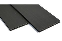 WPC Hohlkammerdiele, Balkondiele, 20 (Stärke) x 250 mm (Breite), stabiles 7-Kammer-System, beidseitig gebürstet / einseitig genutet, anthrazit, in der Länge von 1,80 m