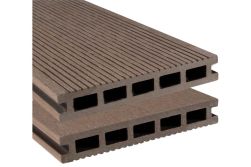 BPC Hohlkammerdiele WoodoElba, 22 x 140 mm, dunkelbraun, geriffelt / glatt, beidseitig begehbar, in den Längen 3 m / 4 m / 5 m - NEU