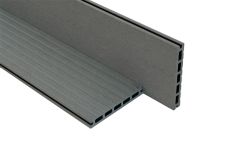 WPC / BPC Hohlkammerdiele WoodoFes, 20 (Stärke) x 145 mm (Breite), stabiles 5-Kammer-System, einseitig glatt gebürstet / einseitig genutet, grau, in den Länge 2,4 m / 4 m