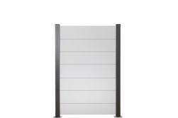 Glas Sichtschutz, Glaszaun Satinato Streifen Dekor 82 Höhe 120 cm, Breite 51,5 cm / 103 cm / 120 cm