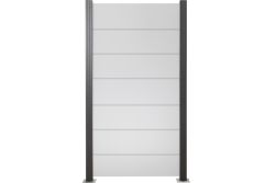 Glas Sichtschutz, Glaszaun Satinato Streifen Dekor 82 Höhe 180 cm, Breite 51,5 cm / 103 cm / 120 cm