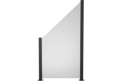 Glas Sichtschutz, Glaszaun Satinato Vollflächen Dekor 84 Höhe 120/180 cm, verfügbare Breite 103 cm / 120 cm