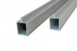 Universal WPC Zaun / Start- und Abschlussprofil silber eloxiert (2er Set mit Feder), 20 x 25 x 1805 mm (Serie WoodoCasablanca)