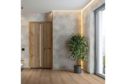 Wandfliese SPC-Vinyl, Betongrau, Matt, wasserfeste Wandverkleidung für Küche und Bad, Wandpaneel mit Click-Verbindung, 600 mm x 300 mm x 3,7 mm, (2,16 m² / Paket)