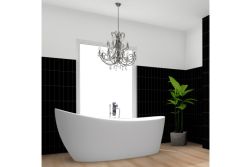 XXL Wandfliese SPC-Vinyl, Feinlinienoptik ‑ Schwarz, Hochglanz, wasserfeste Wandverkleidung für Küche und Bad, Wandpaneel mit Click-Verbindung, 1200 mm x 600 mm x 3,7 mm, (2,16 m² / Paket)